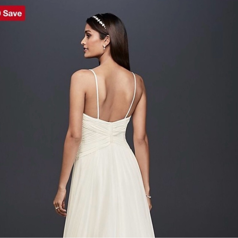 David's Bridal Ivory Gown with Spaghetti Straps - Picture 2 of 7